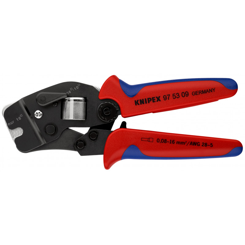 PINCE SERTIR FRONTALE EMBOUTS 0,08-16MM² - KNIPEX 97 53 09 SB