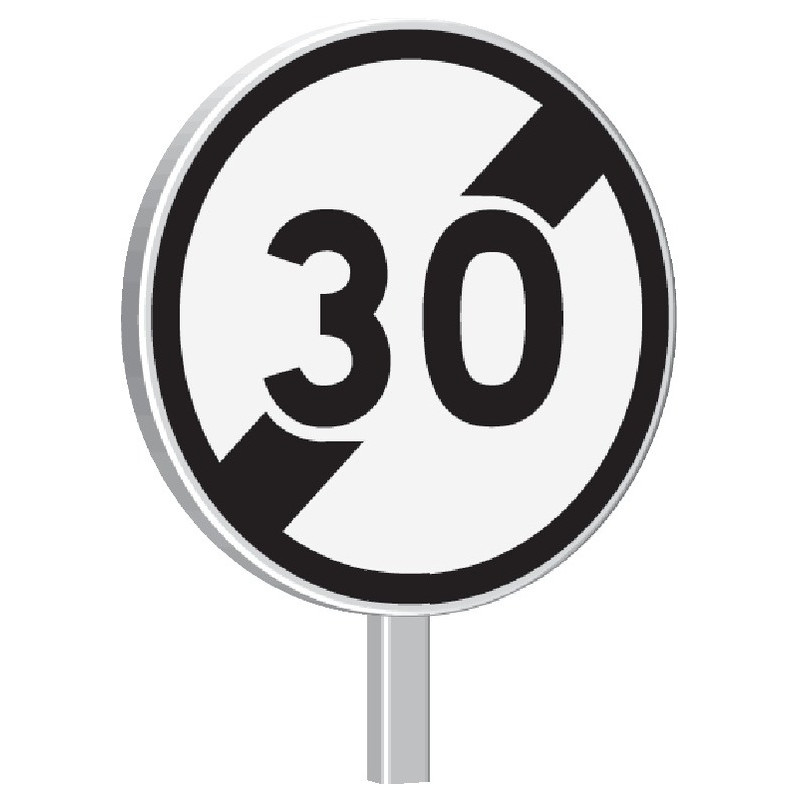 B33-650-Classe 2-Fin de limitation de vitesse à 30km/h B33-650-Classe 2-Fin de limitation de vitesse à 30km/h