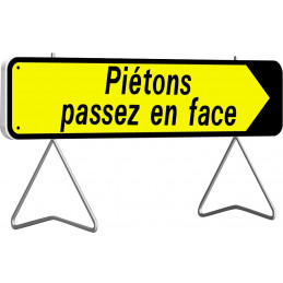 KD 1000X300 T1 PIETONS PASSEZ EN FACE FLECHE AMOVIBLE