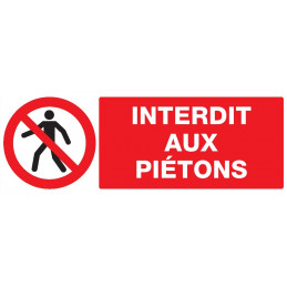 INTERDIT AUX PIETONS 200x52mm