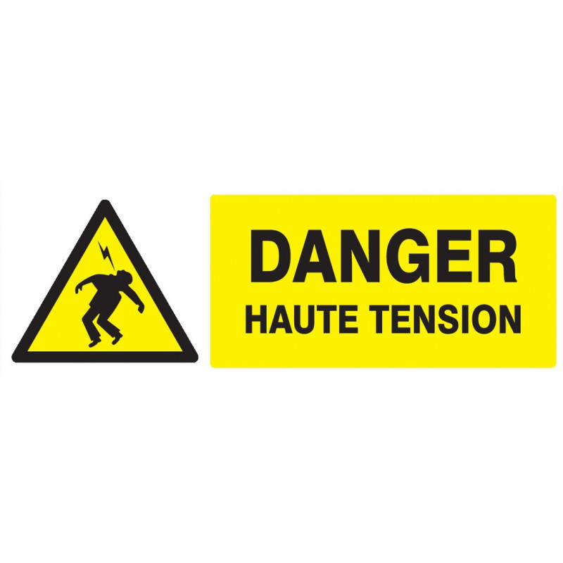 DANGER HAUTE TENSION 200x52mm