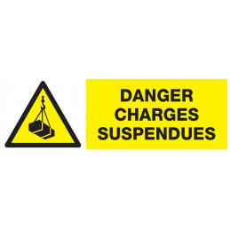 DANGER, CHARGES SUSPENDUES 200x52mm