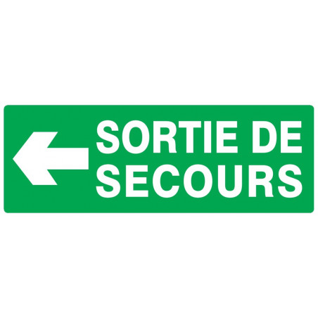 SORTIE DE SECOURS FLECHE A GAUCHE 330x200mm