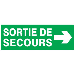 SORTIE DE SECOURS FLECHE A DROITE 330x200mm