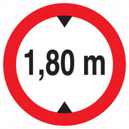 INTERDIT AUX VEHICULES DE PLUS DE 1.80M DE HAUT D.300mm