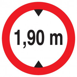 INTERDIT AUX VEHICULES DE PLUS DE 1.90M DE HAUT D.300mm