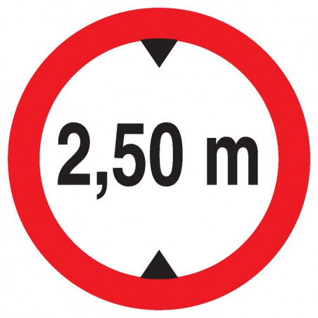 INTERDIT AUX VEHICULES DE PLUS DE 2.50M DE HAUT D.300mm