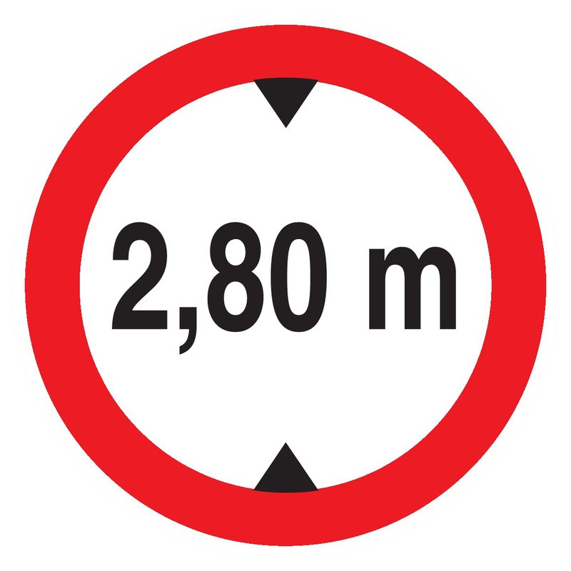 INTERDIT AUX VEHICULES DE PLUS DE 2.80M DE HAUT D.300mm