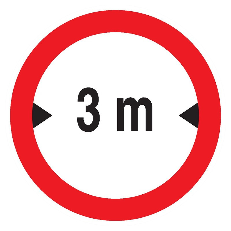 INTERDIT AUX VEHICULES DE PLUS DE 3.00M DE LARGE D300mm INTERDIT AUX VEHICULES DE PLUS DE 3.00M DE LARGE D300mm