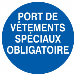 PORT DE VETEMENTS SPECIAUX OBLIGATOIRE D.300mm