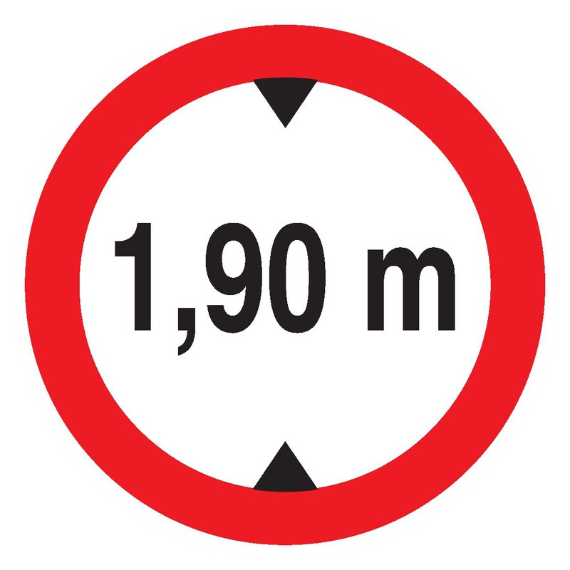 INTERDIT AUX VEHICULES DE PLUS DE 1.90M DE HAUT D.420mm