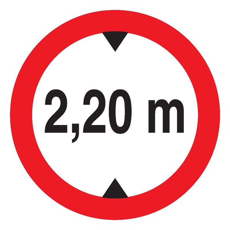 INTERDIT AUX VEHICULES DE PLUS DE 2.20M DE HAUT D.80mm