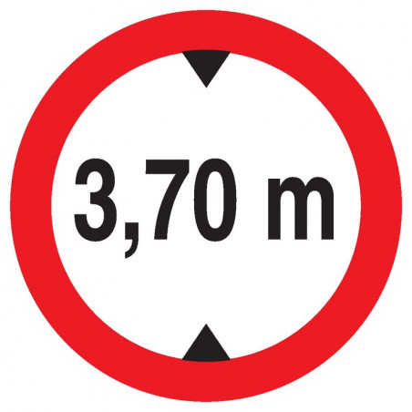 INTERDIT AUX VEHICULES DE PLUS DE 3.70M DE HAUT D.80mm