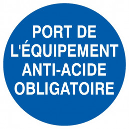 PORT DES EQUIPEMENTS ANTI-ACIDE OBLIGATOIRE D.80mm