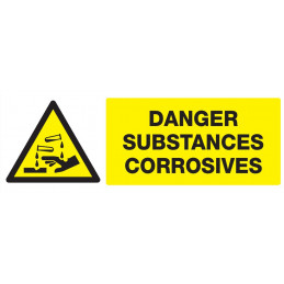 DANGER, SUBSTANCES CORROSIVES 330x75mm