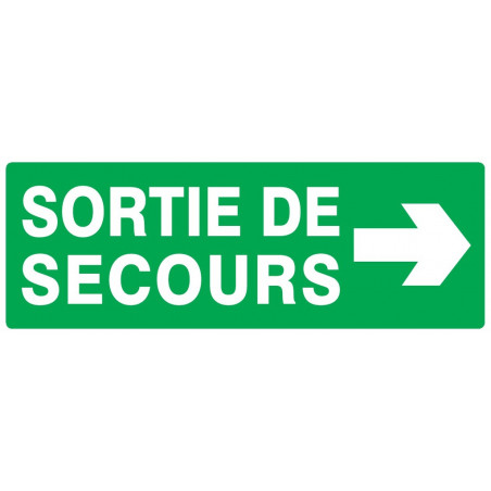 SORTIE DE SECOURS FLECHE A DROITE 330x75mm