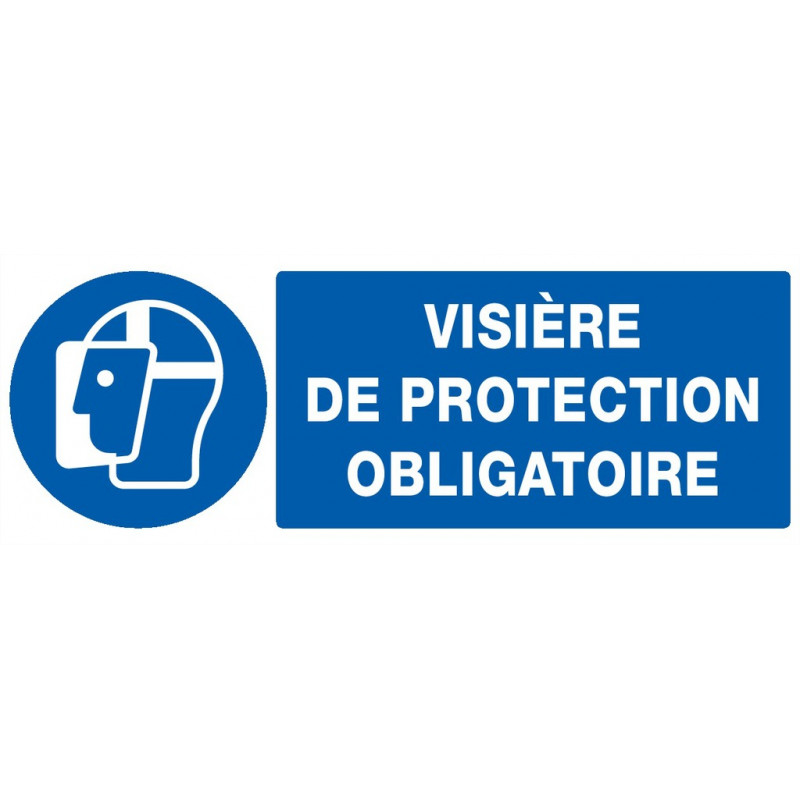 VISIERE DE PROTECTION OBLIGATOIRE 330X75mm VISIERE DE PROTECTION OBLIGATOIRE 330X75mm