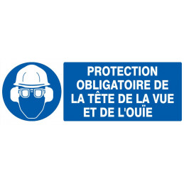 PROTECTION OBLIGATOIRE TETE/VUE/OUIE 330x120mm