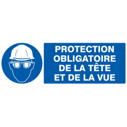 PROTECTION OBLIGATOIRE TETE ET VUE 330x120mm