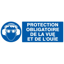 PROTECTION OBLIGATOIRE VUE/OUIE 330x120mm