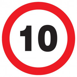 INTERDIT DE ROULER A PLUS DE 10 KM/H D.180mm