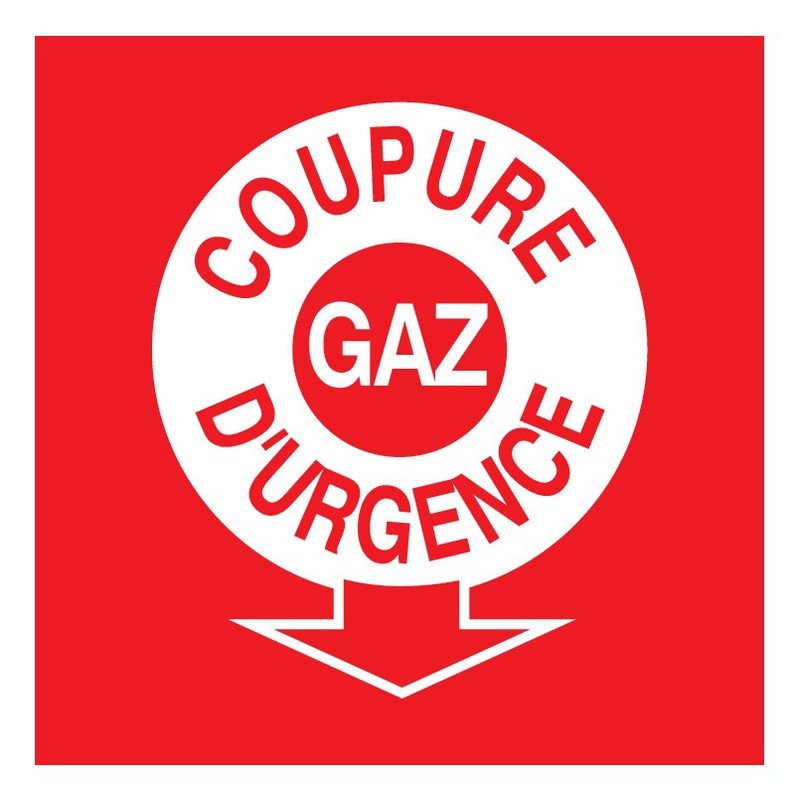 COUPURE GAZ D'URGENCE 200x200mm COUPURE GAZ D'URGENCE 200x200mm