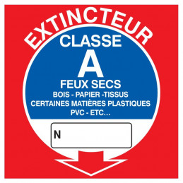 EXTINCTEUR CLASSE A 200x200mm