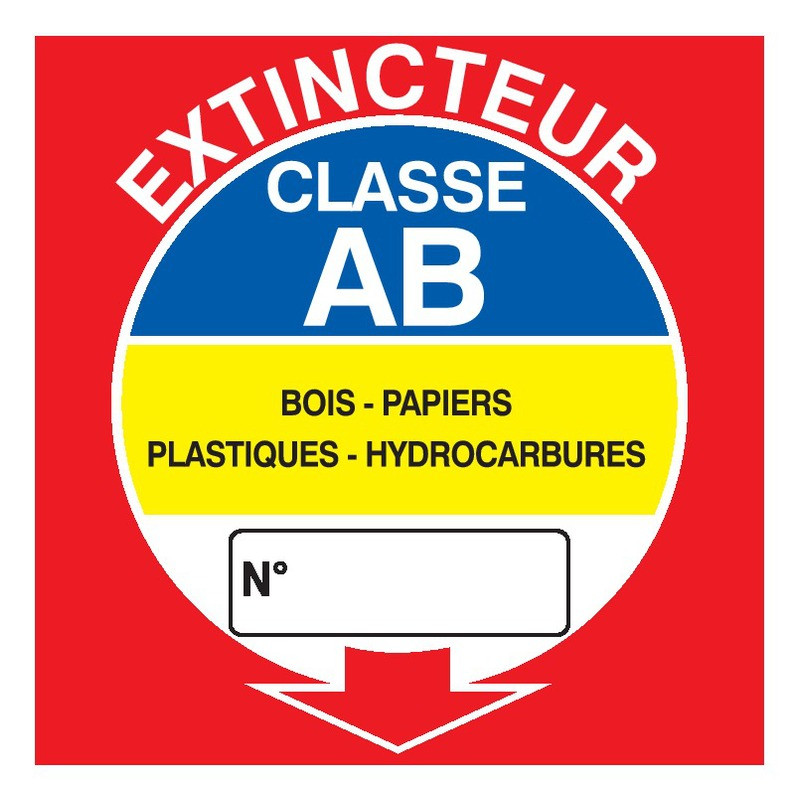 EXTINCTEUR CLASSE AB 200x200mm
