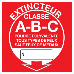 EXTINCTEUR CLASSE A-B-C 200x200mm