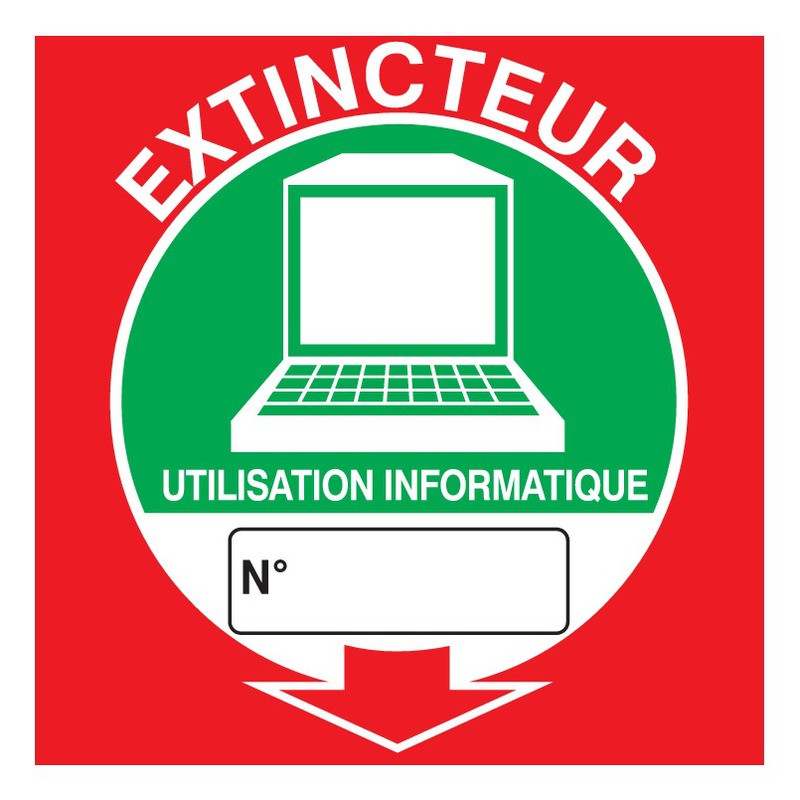 EXTINCTEUR UTILISATION INFORMATIQUE 200x200mm EXTINCTEUR UTILISATION INFORMATIQUE 200x200mm