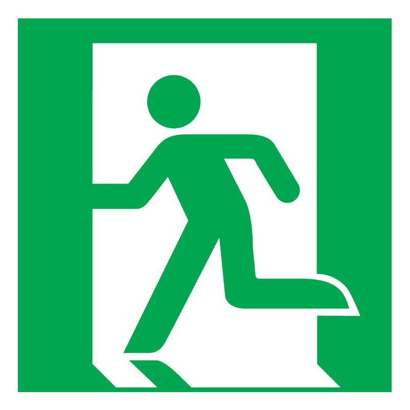SORTIE DE SECOURS A GAUCHE 200x200mm SORTIE DE SECOURS A GAUCHE 200x200mm