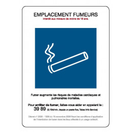 EMPLACEMENT FUMEURS 150X210mm (A5) PS CHOC