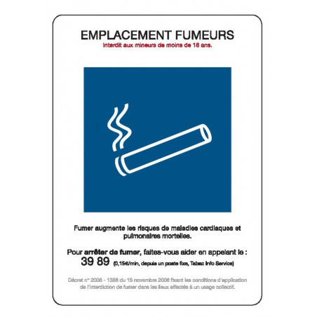 EMPLACEMENT FUMEURS 150X210mm (A5) PS CHOC
