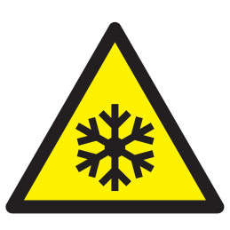 DANGER, BASSES TEMPERATURES COND° DE GEL 100X100X100mm