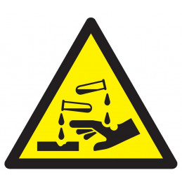 DANGER, SUBSTANCES CORROSIVES 100x100x100mm