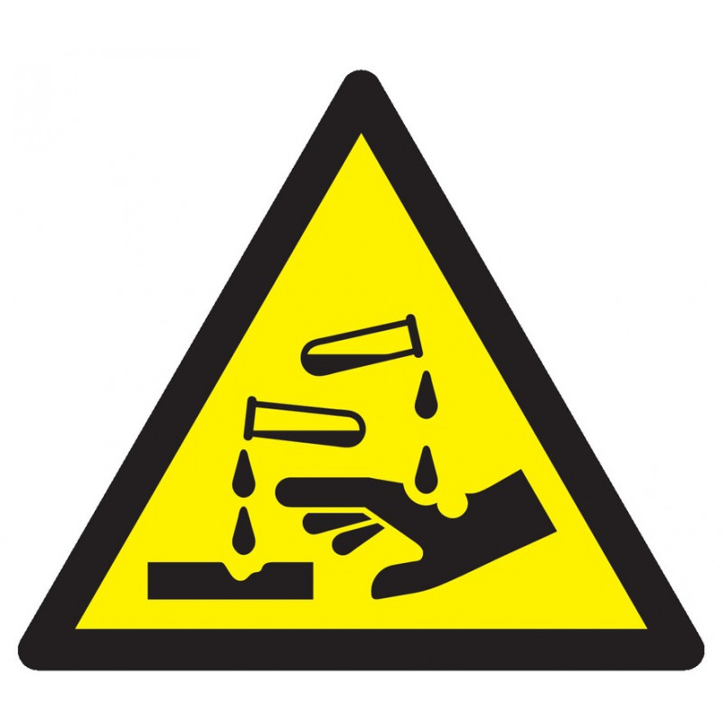 DANGER, SUBSTANCES CORROSIVES 100x100x100mm