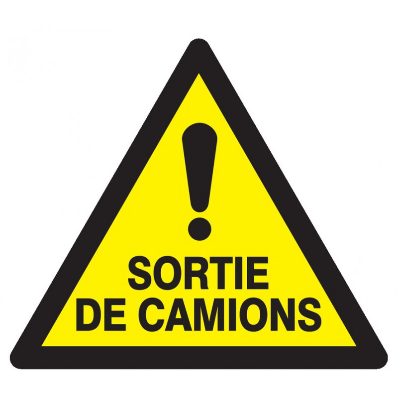 DANGER SORTIE DE CAMIONS 100x100x100mm DANGER SORTIE DE CAMIONS 100x100x100mm