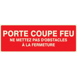 PORTE COUPE-FEU (+ texte) LUMINESCENT 330x200mm