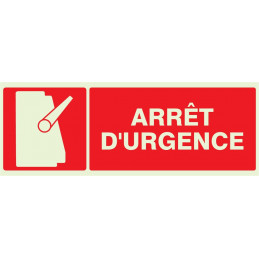 ARRET D'URGENCE LUMINESCENT 330x200mm
