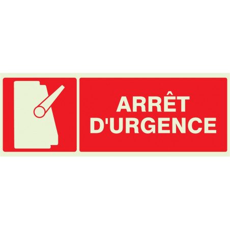 ARRET D'URGENCE LUMINESCENT 330x200mm