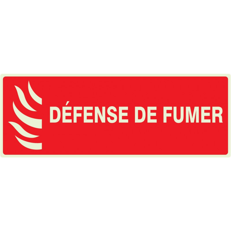 DEFENSE DE FUMER (INCENDIE) LUMINESCENT 330x200mm