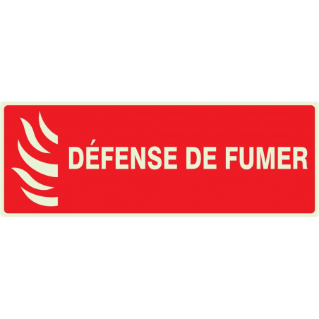 DEFENSE DE FUMER (INCENDIE) LUMINESCENT 330x200mm