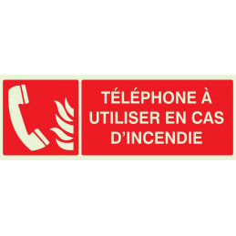 TELEPHONE A UTILISER EN CAS D'INCENDIE LUMIN. 330x200mm
