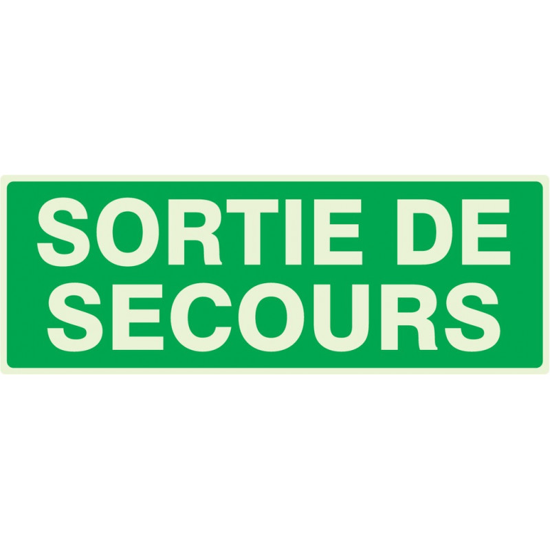 SORTIE DE SECOURS LUMINESCENT 330x200mm