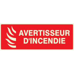 AVERTISSEUR D'INCENDIE LUMINESCENT 330x75mm