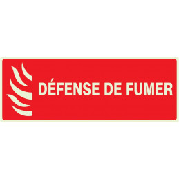 DEFENSE DE FUMER (INCENDIE) LUMINESCENT 330x75mm
