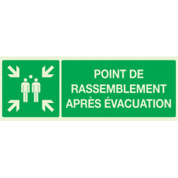 POINT DE RASSEMBLEMENT APRES EVACUATION LUMIN. 330x75mm