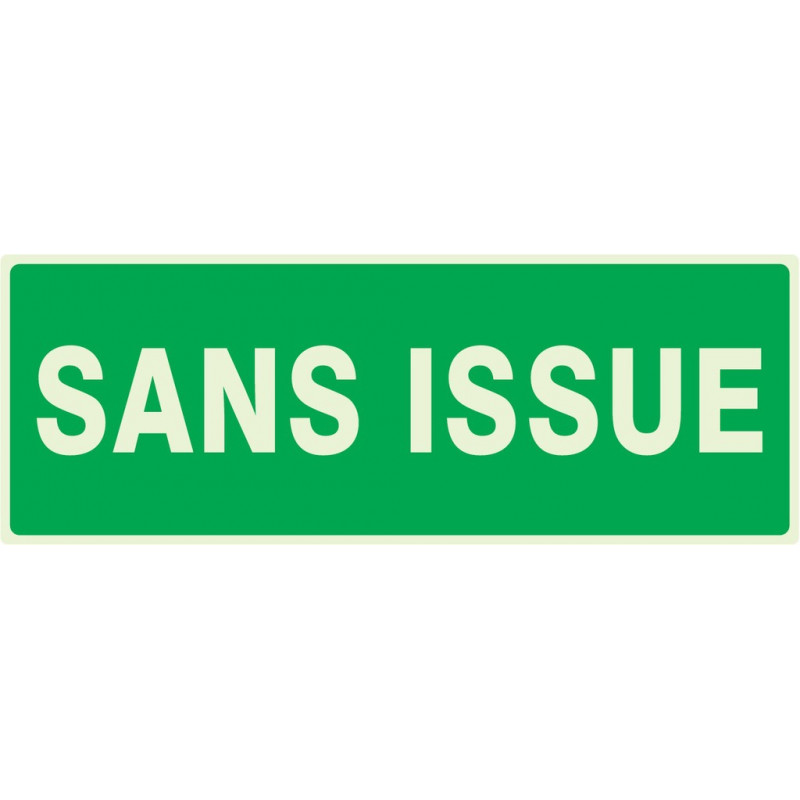 SANS ISSUE (SECOURS) LUMINESCENT 330x75mm