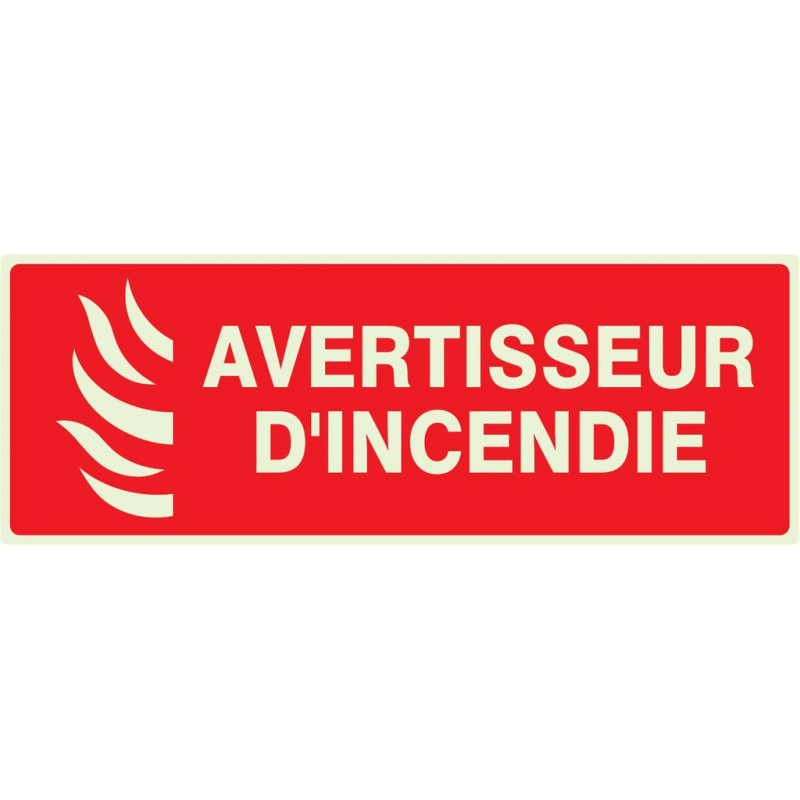 AVERTISSEUR D'INCENDIE LUMINESCENT 330x120mm