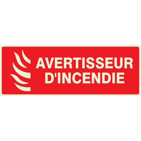 AVERTISSEUR D'INCENDIE LUMINESCENT 330x120mm